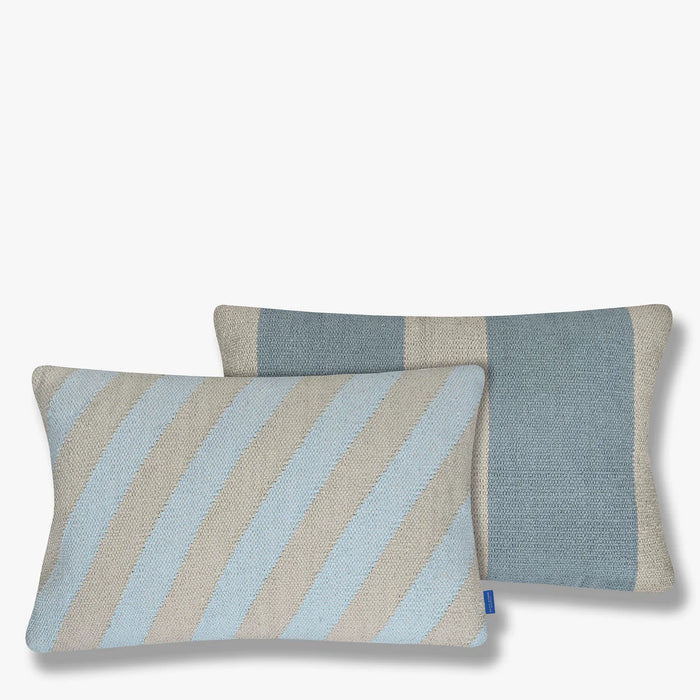 ACROSS KILIM CUSHION COVER, LIGHT BLUE