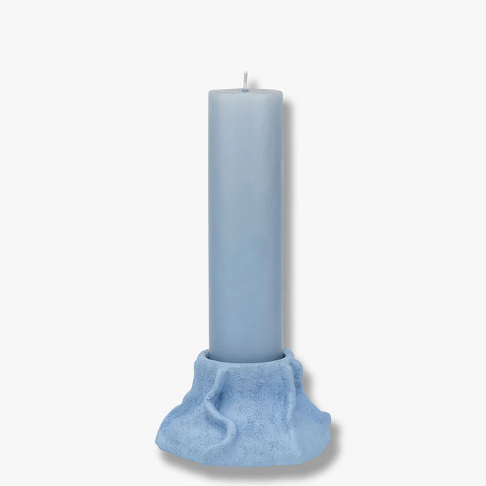 ART PIECE LAVA CANDLEHOLDER, LIGHT BLUE