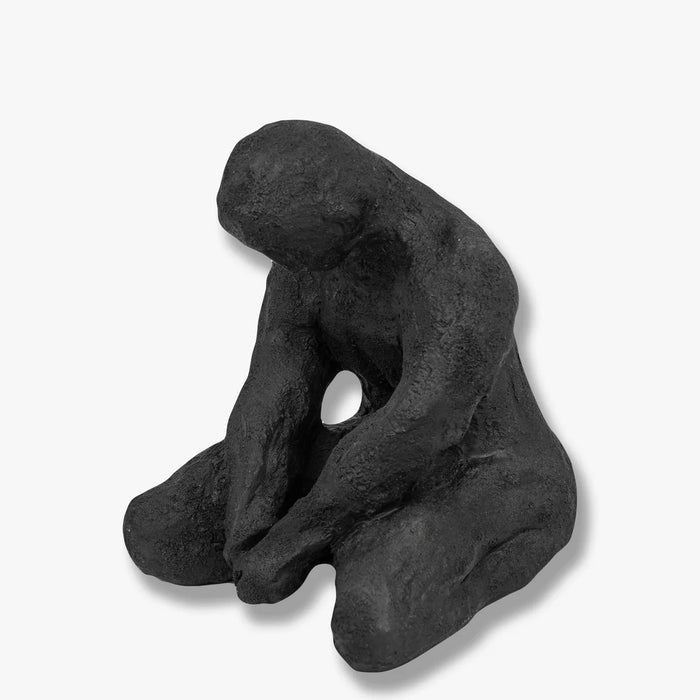 ART PIECE MEDITATING MAN, BLACK