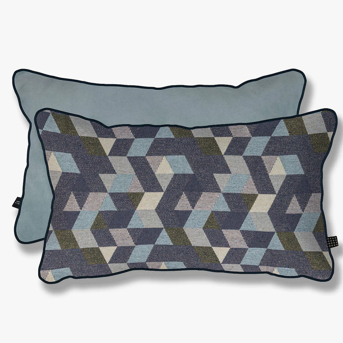 ATELIER CUSHION, DARK MOSAIC / LIGHT BLUE