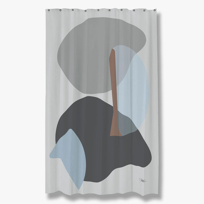 GALLERY SHOWER CURTAIN, LIGHT GREY