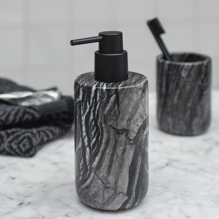 MARBLE TALL DISPENSER, BLACK / GREY