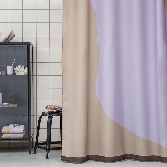 NOVA ARTE SHOWER CURTAIN, SAND / LILAC