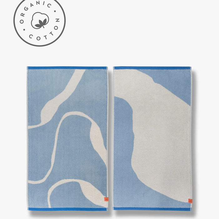 NOVA ARTE TOWEL, LIGHT BLUE / OFF-WIHTE