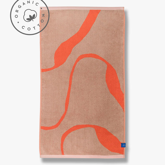 NOVA ARTE TOWEL, LATTE / ORANGE