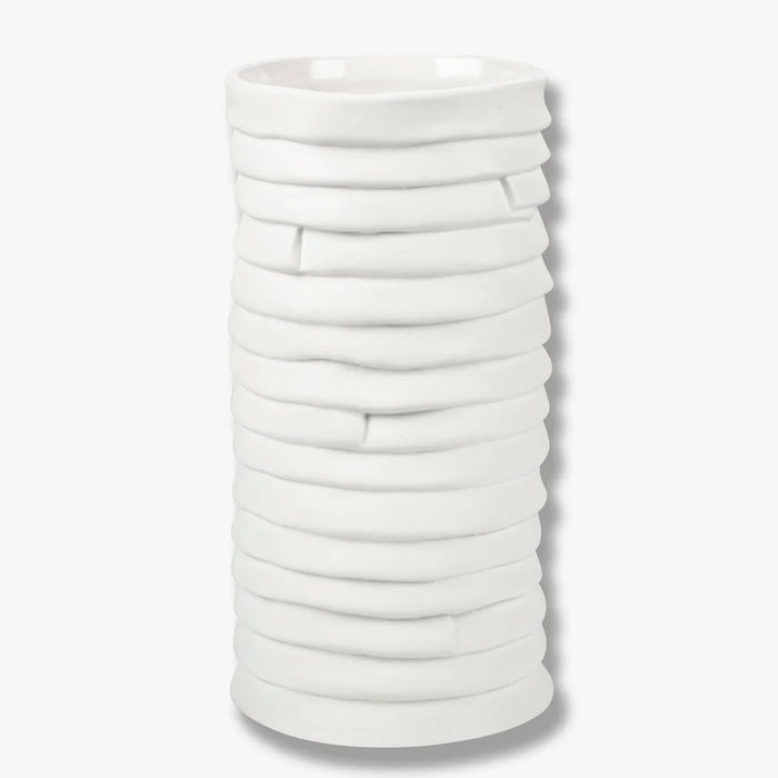 RIBBON VASE, LARGE, OFF-WHITE