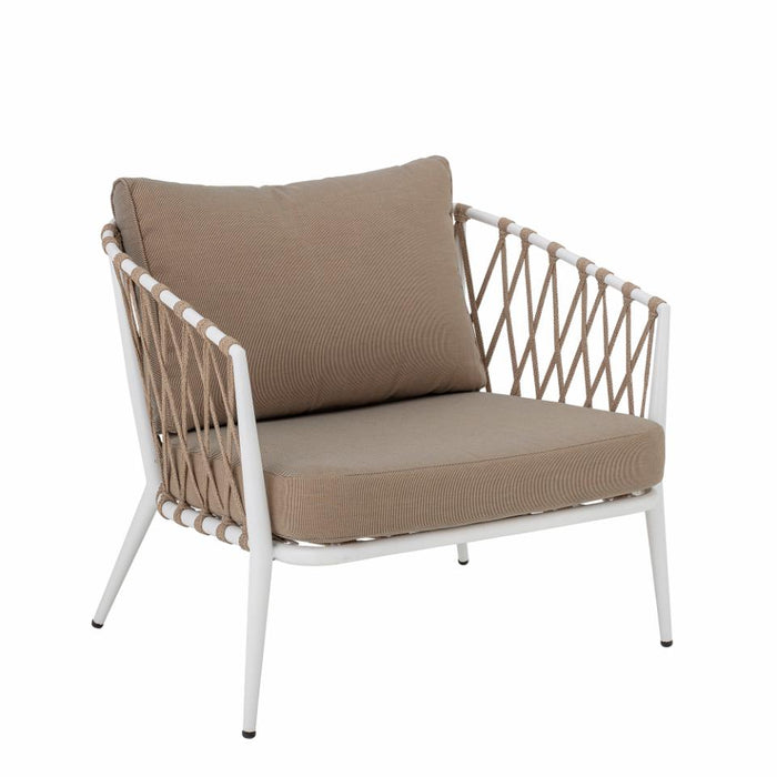 Cia Lounge Chair, White, Metal