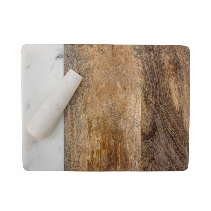 Havannah Cutting Board w/Pestle, Nature, Mango