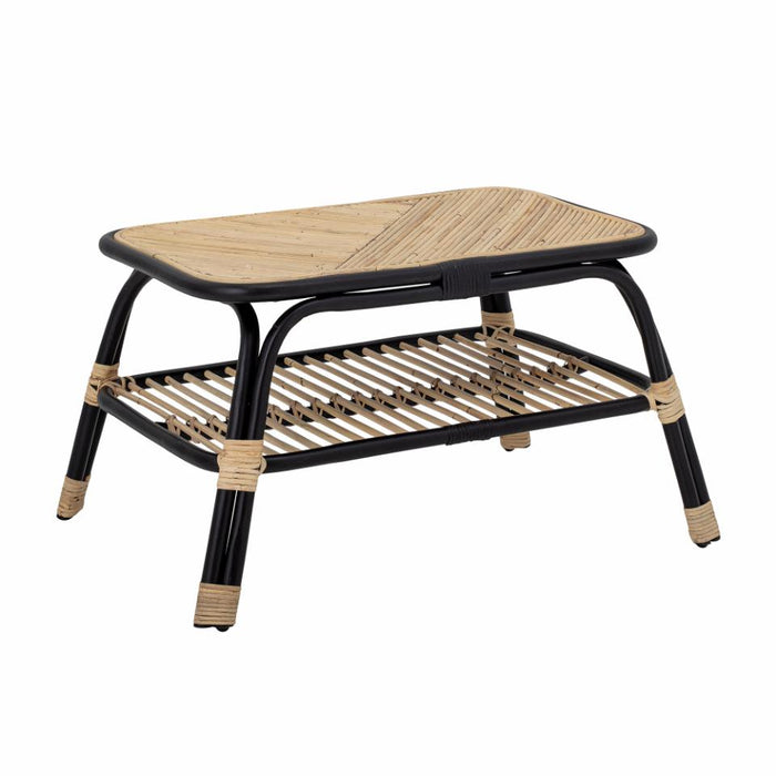 Loue Coffee Table, Black, Rattan