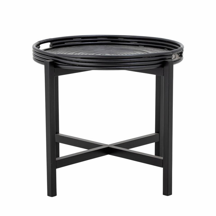 Milli Tray Table, Black, Rattan