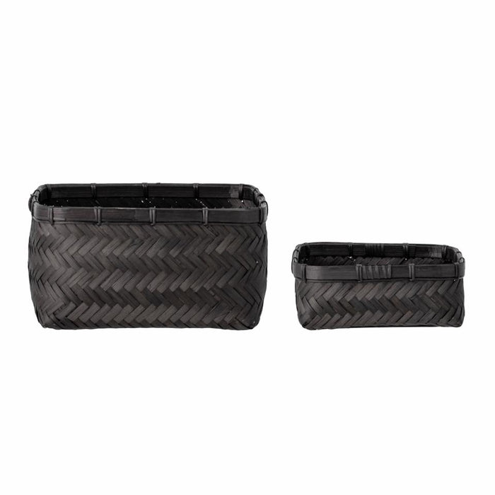 Donia Basket, Black, Bamboo