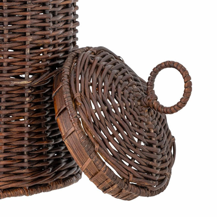 Walli Basket w/Lid, Brown, Rattan