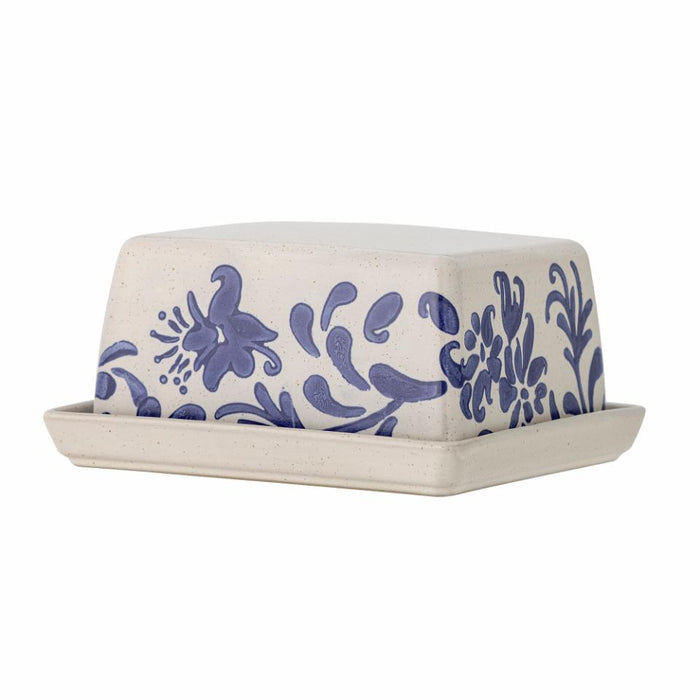 Petunia Butter Box, Blue, Stoneware