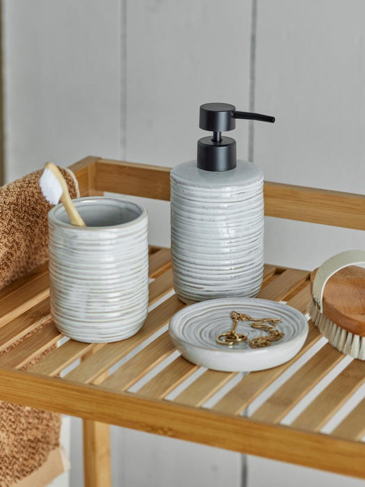 Winta Soap Dispenser Set, Nature, Stoneware