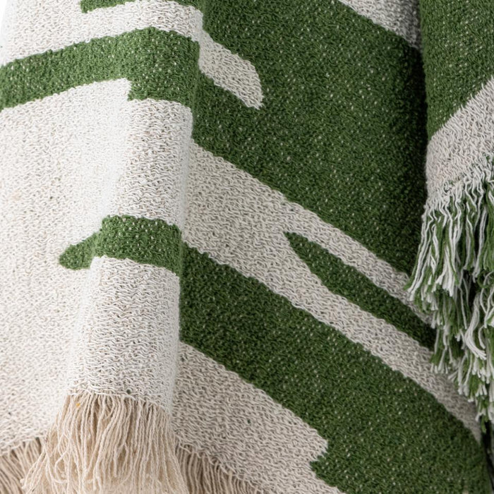 Haxby Throw, Green, Recycled Cotton