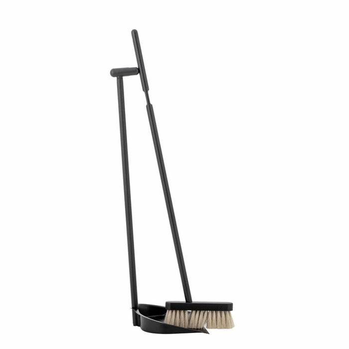 Cleaning Dustpan & Broom, Black, Beech