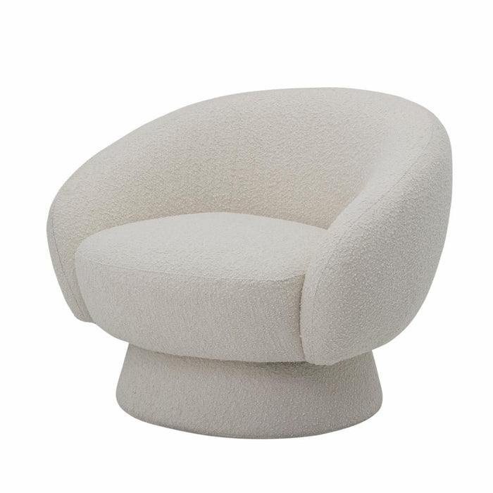 Ted Lounge Chair, White, Polyester