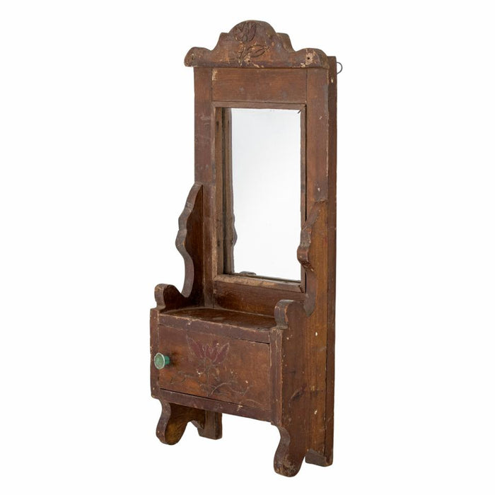 Sehar Mirror w/Shelf, Brown, Reclaimed Wood