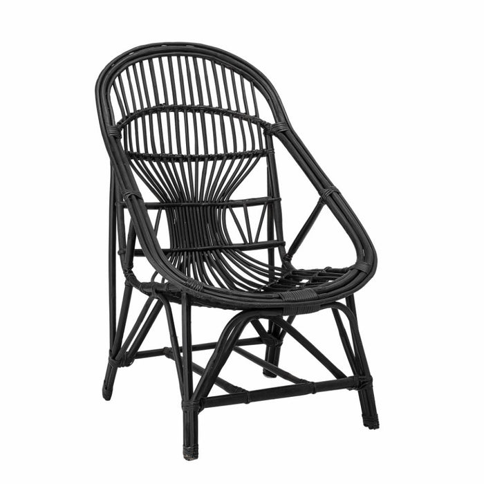 Joline Lounge Chair, Black, Cane