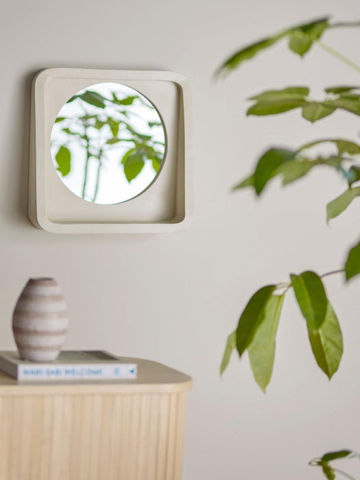 Phoebe Mirror w/Shelf, Nature, Polyresin