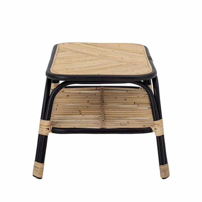 Loue Coffee Table, Black, Rattan