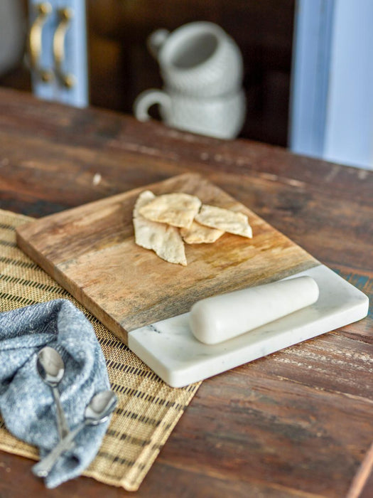 Havannah Cutting Board w/Pestle, Nature, Mango