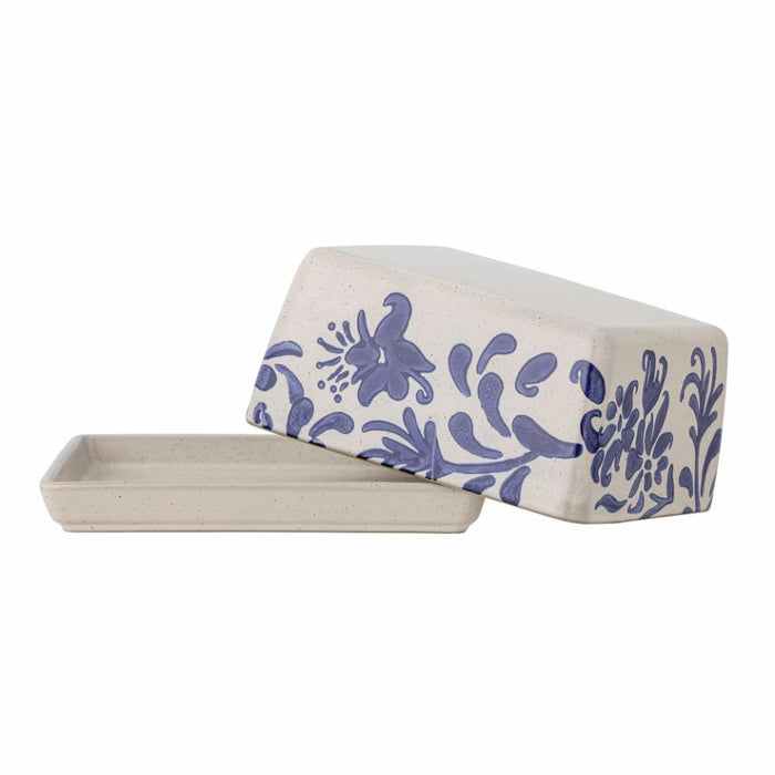 Petunia Butter Box, Blue, Stoneware