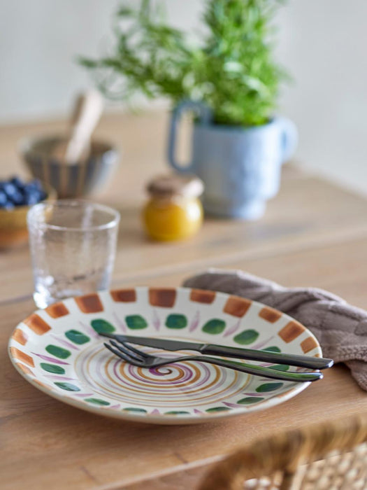 Shama Plate, Green, Stoneware