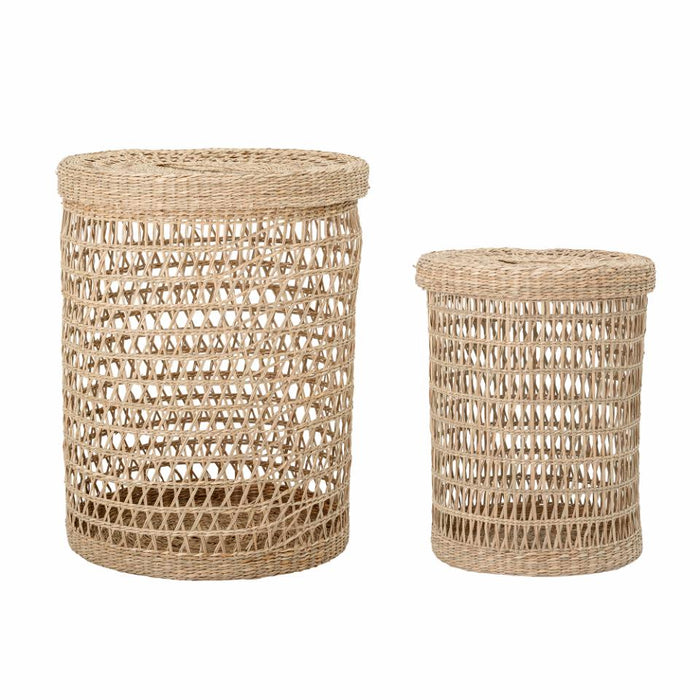 Connie Basket w/Lid, Nature