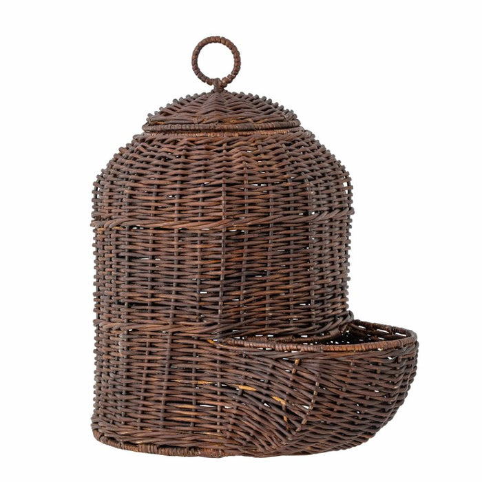 Walli Basket w/Lid, Brown, Rattan