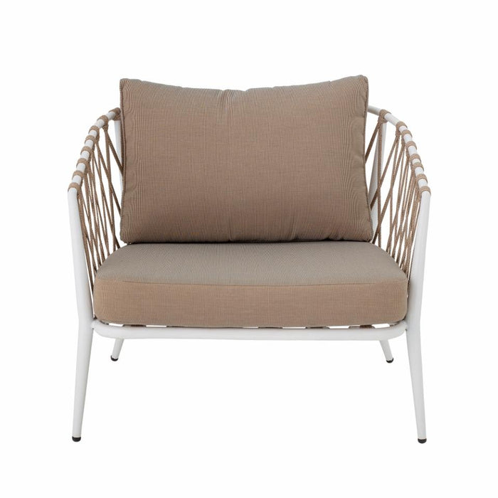 Cia Lounge Chair, White, Metal