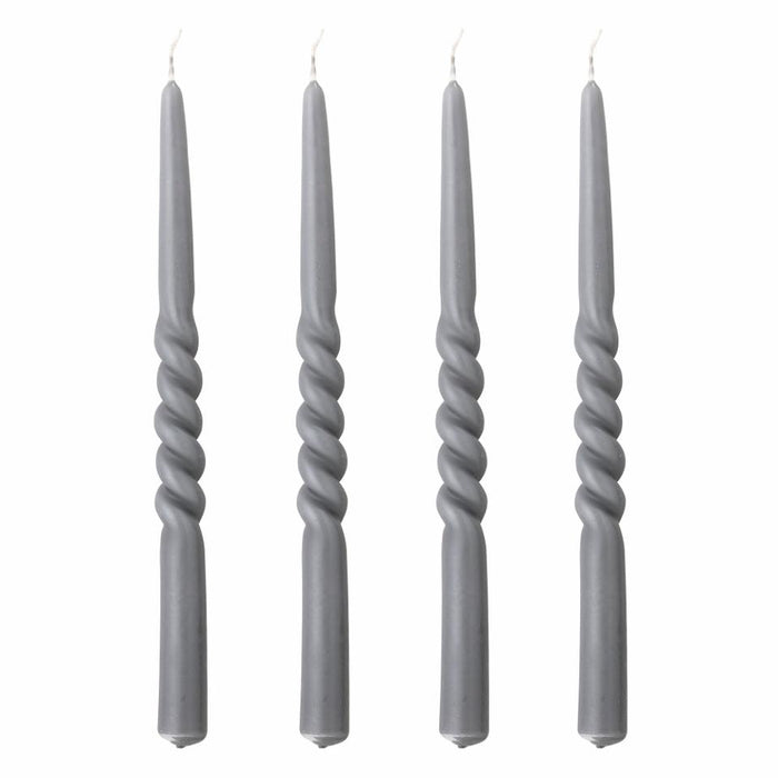 Twist Candle, Grey, Parafin