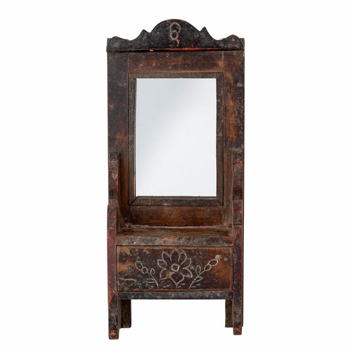 Sehar Mirror w/Shelf, Brown, Reclaimed Wood