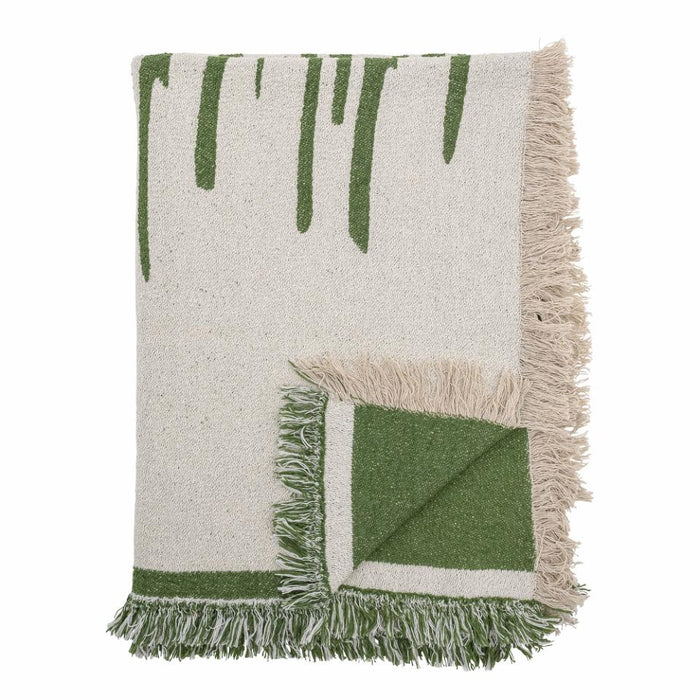 Haxby Throw, Green, Recycled Cotton