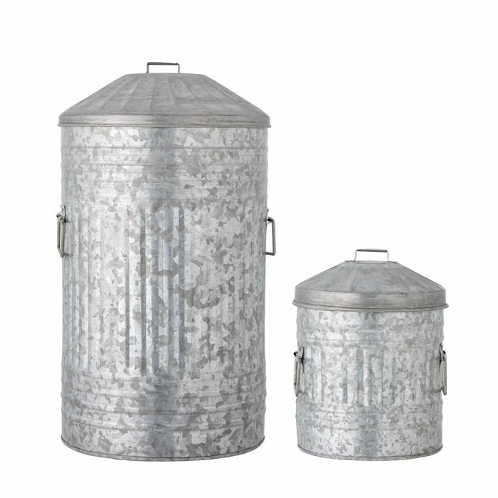 Delina Bucket, Grey, Galvanized Metal