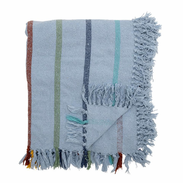 Frey Throw, Blue, Recycled Cotton