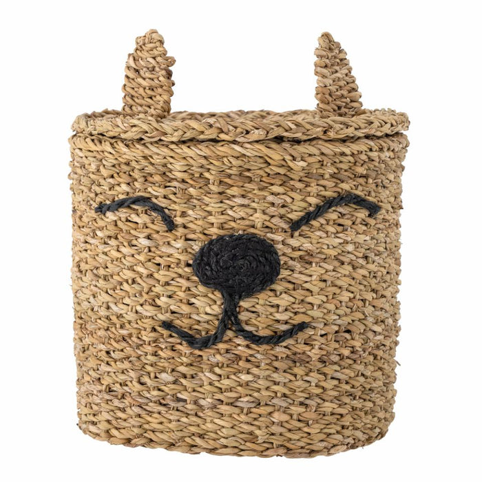 Mikki Basket w/Lid, Nature