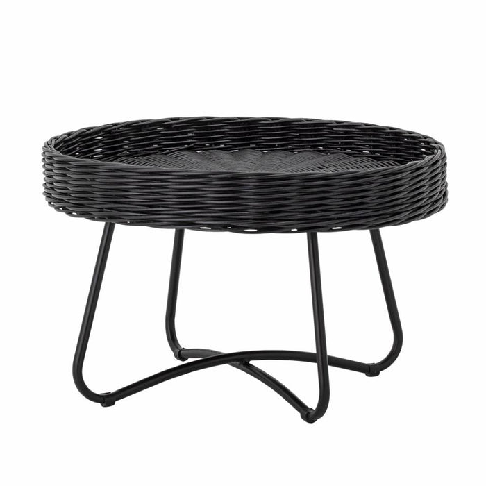 Hattie Coffee Table, Black, Rattan