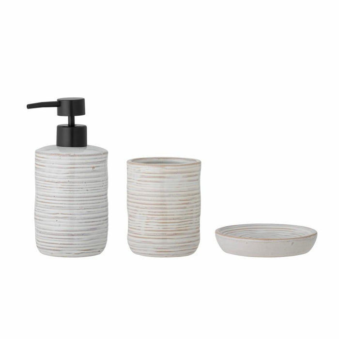 Winta Soap Dispenser Set, Nature, Stoneware