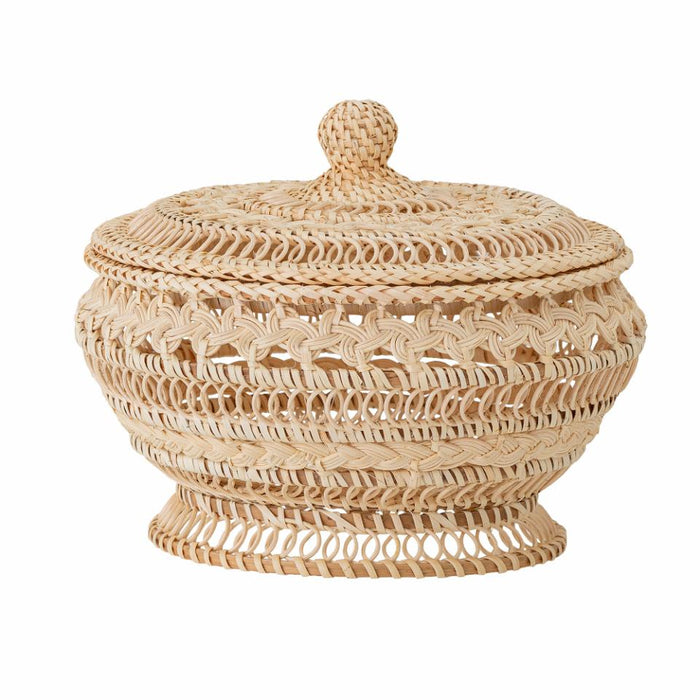 Nil Basket w/Lid, Nature, Rattan