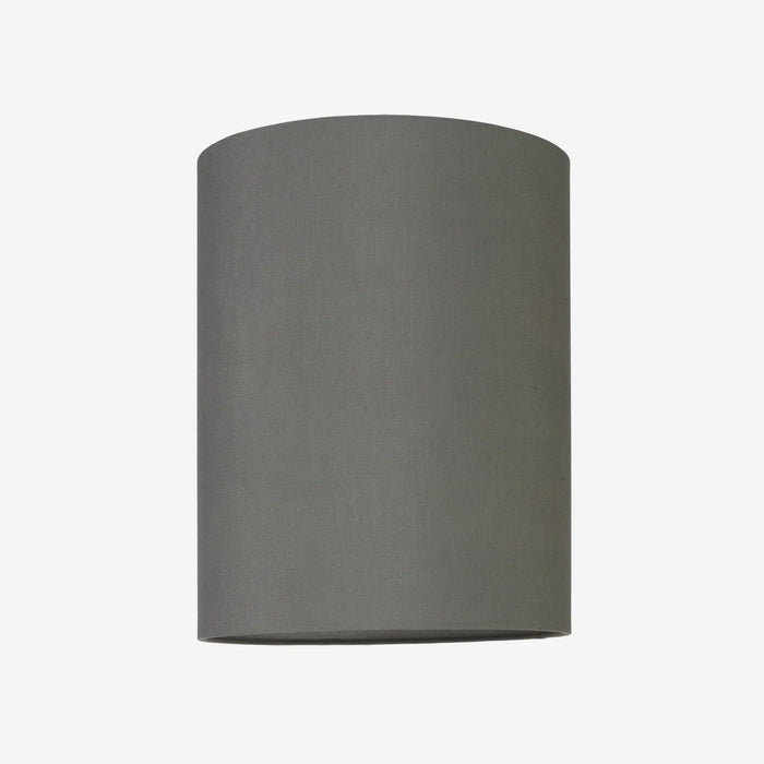 LAMP SHADE RAW SILK GREY W GREY LINING 30X39 CM